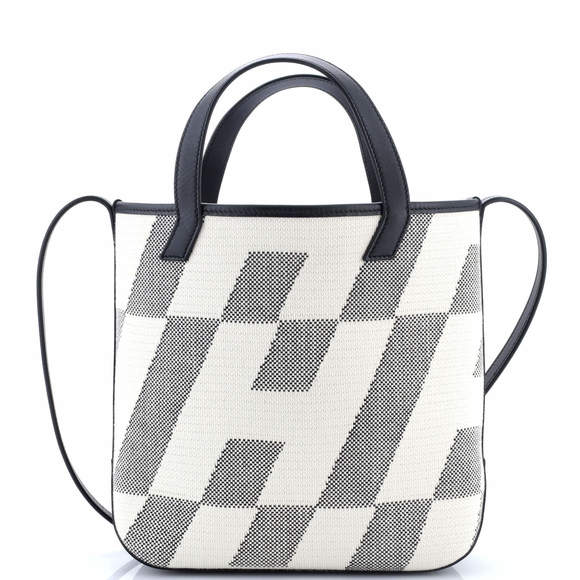 Hermes 27 Cabas H en Biais Tote Canvas with Leather - Picture 1 of 5